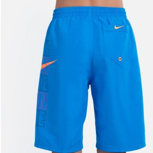 NIKE B BLOCK LOGO 8IN SWIM TRUNKS Size Small - Picture 2 of 5